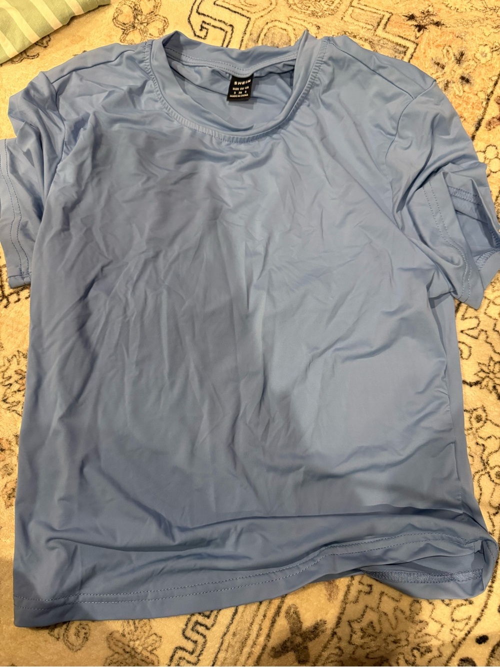 SHEIN Light Blue Short Sleeve Performance Tee